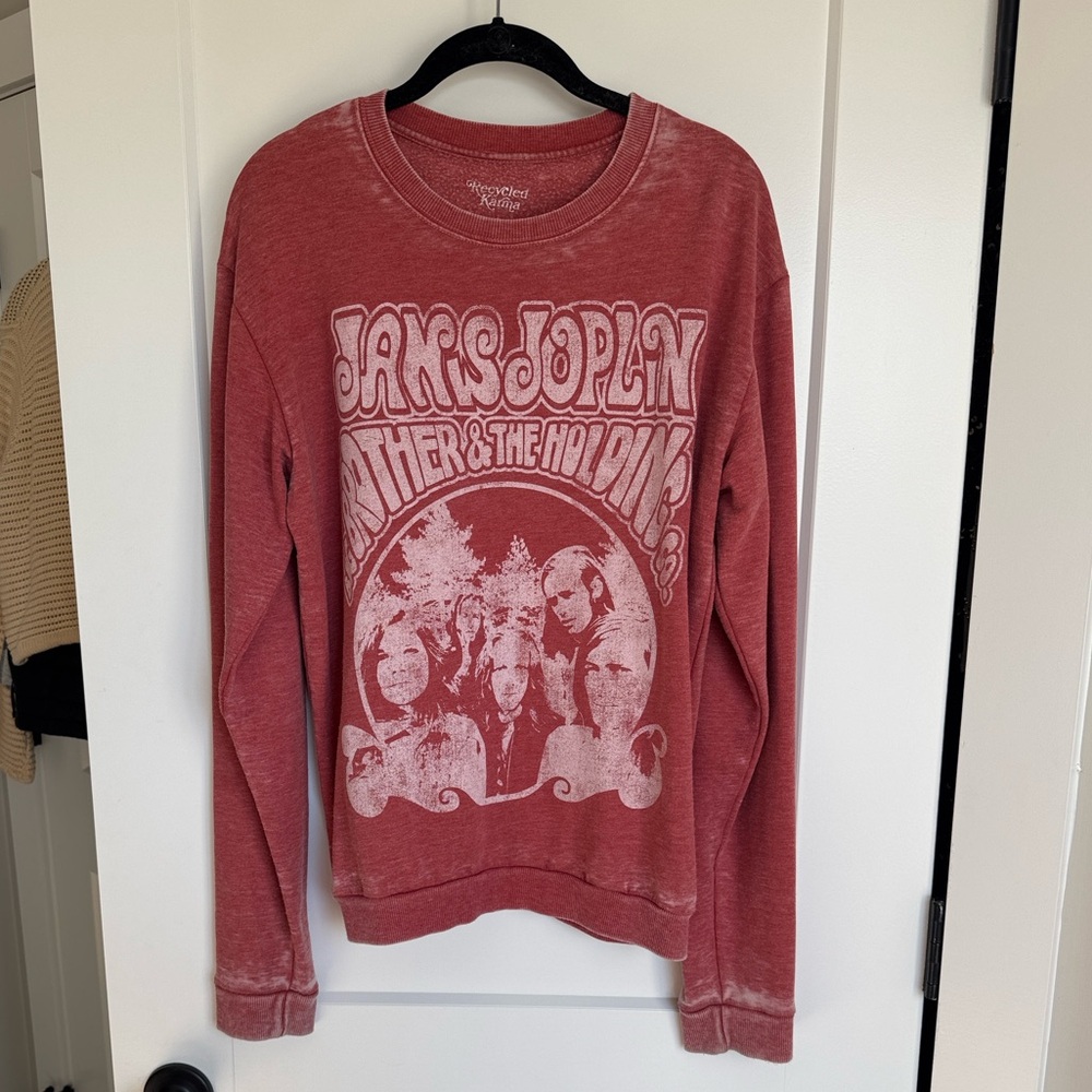Recycled Karma Janis Joplin Long Sleeve Sweatshirt - size Small - Chili Pepper - Picture 5 of 8